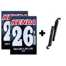 Kenda 26x1.5-1.75-1.95" Bicycle Inner Tubes - 32mm Presta RVC (2 Tubes & 2 Nylon Levers) - B06Y4DTQLH